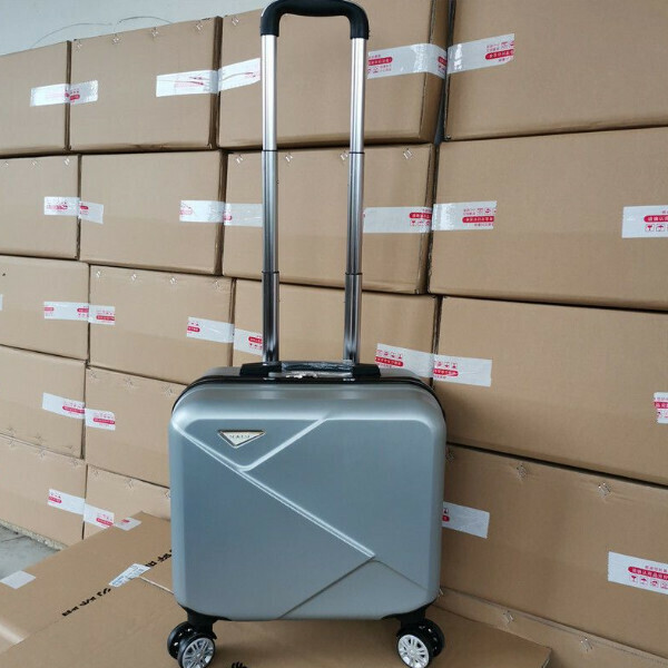 Hot push mini trolley suitcase [16-inch three-section trolley] [silver]