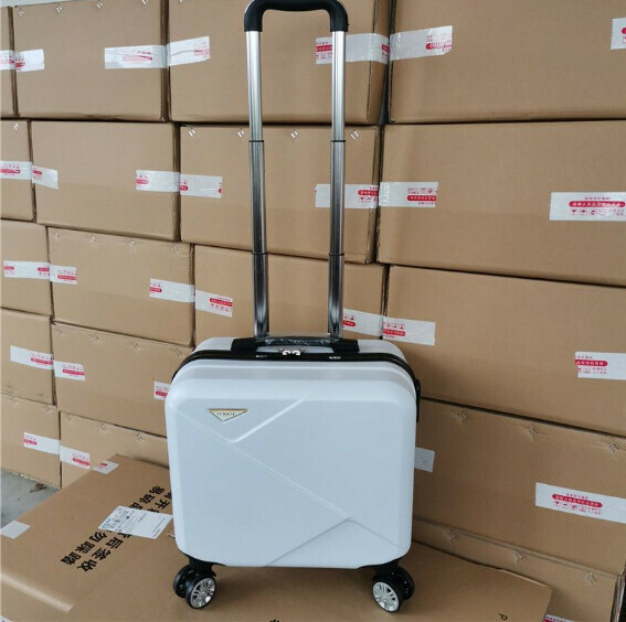 Hot push mini trolley suitcase [16-inch three-section trolley] [white]