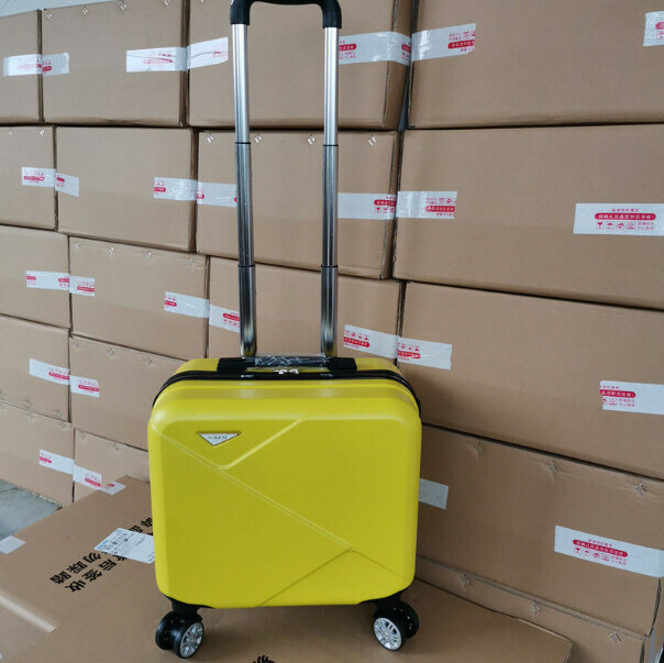 Hot push mini trolley suitcase [16-inch three-section trolley] [yellow]