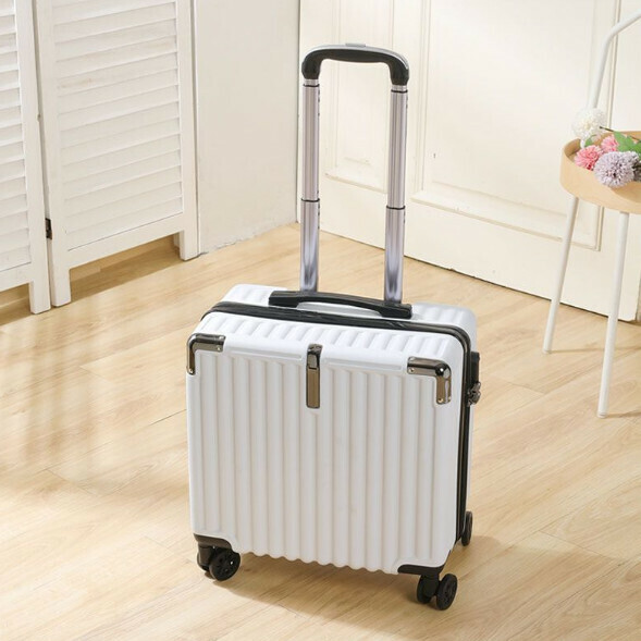 Hot push mini trolley suitcase [18 inches - two sections trolley] [milk white]