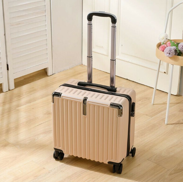 Hot push mini trolley suitcase [18 inches - two sections trolley] [beige]