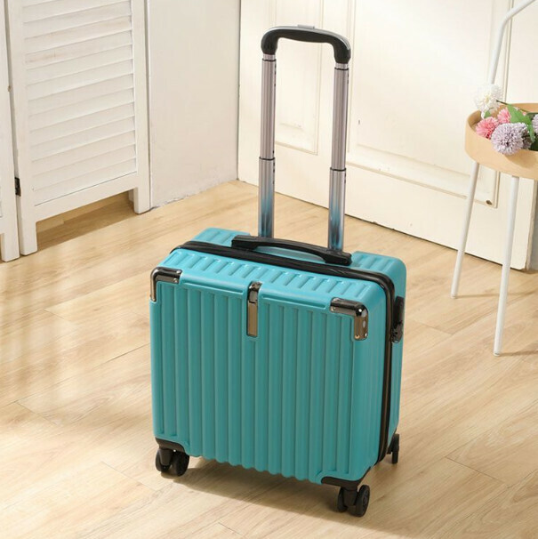 Hot push mini trolley suitcase [18 inches - two sections trolley] [black bamboo green]