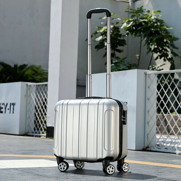 Popular Mini Trolley Luggage [18 Inch - Three Section Trolley] [Luxury Silver]