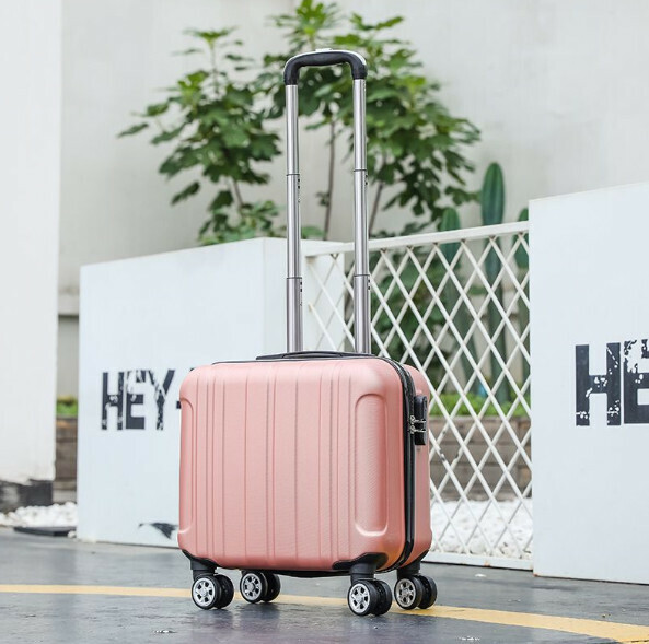 Popular mini trolley suitcase [18-inch-three-section trolley] [Rose Gold]