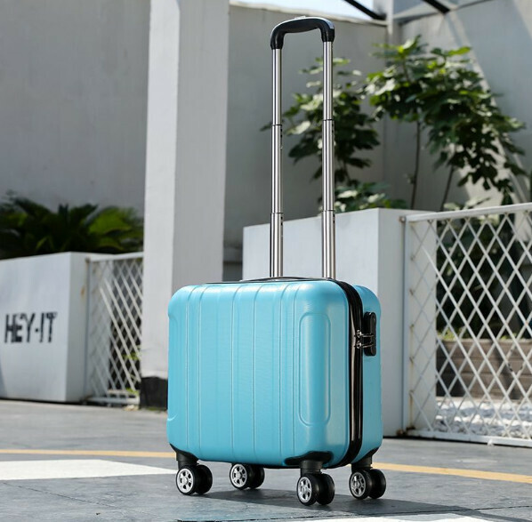 Popular mini trolley suitcase [18-inch-three-section trolley] [Light Elegant Blue]