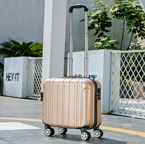 Popular mini trolley suitcase [18-inch-three-section trolley] [champagne color]