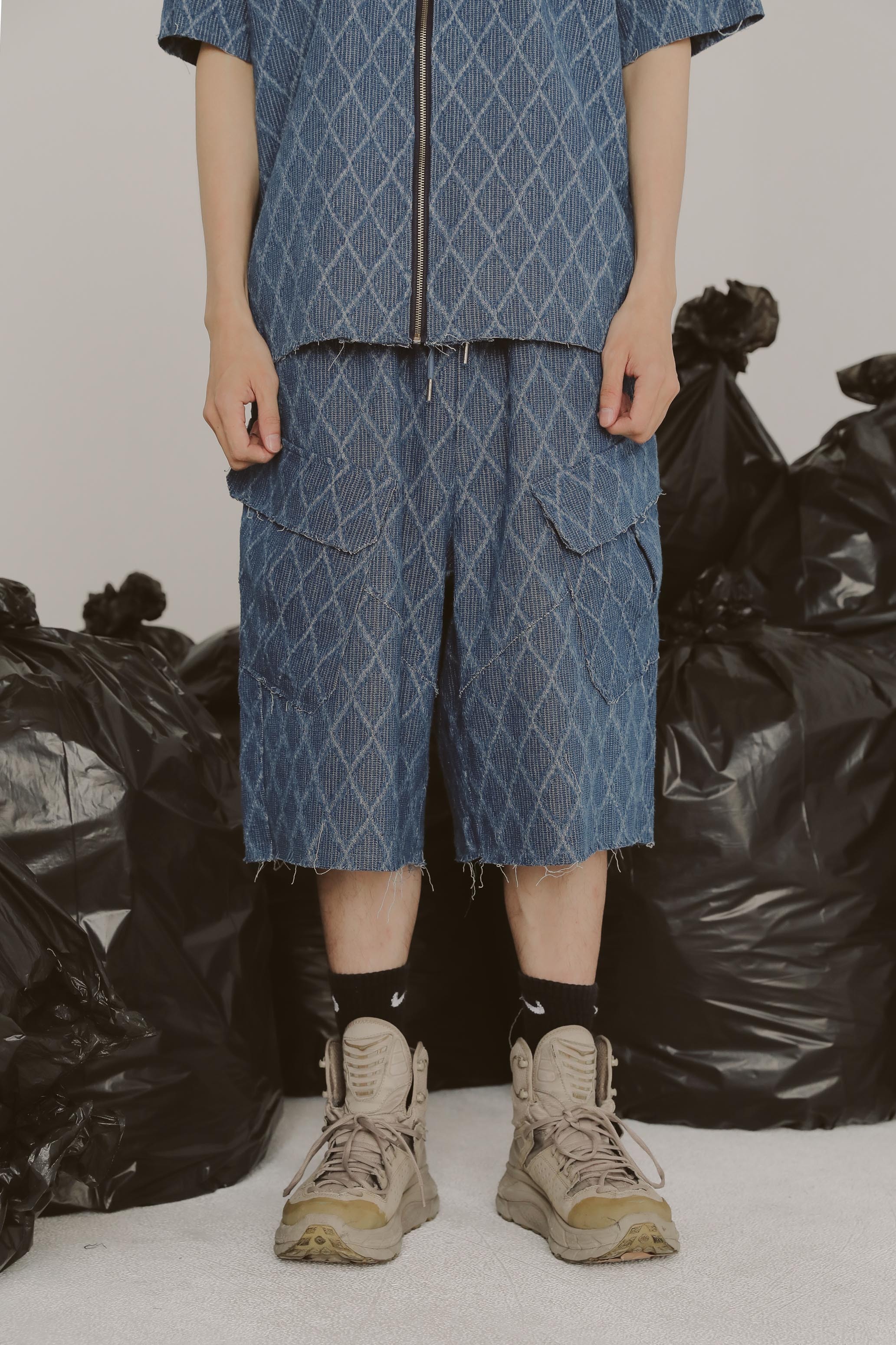 Denim Damage Set- Bermuda Pants #短褲