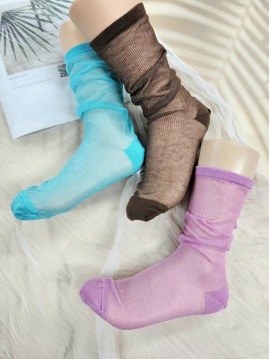 繽紛夏季薄款中筒絲襪