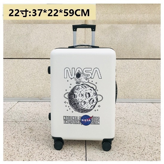 新款萬向輪旅行箱行李箱【太空翱翔白色】（尺碼：22寸:37*22*59CM）