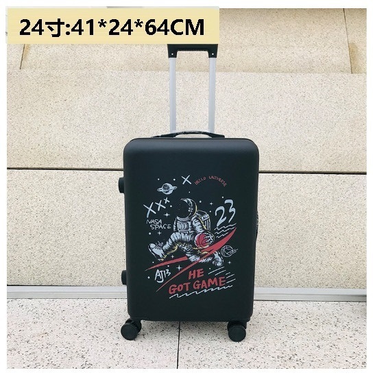 新款萬向輪旅行箱行李箱【太空籃球黑色】（尺碼：24寸:41*24*64CM）