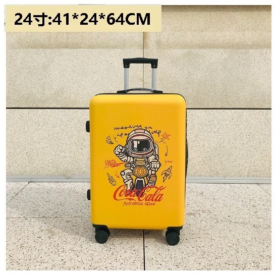 新款萬向輪旅行箱行李箱【摩托牛仔黃色】（尺碼：24寸:41*24*64CM）