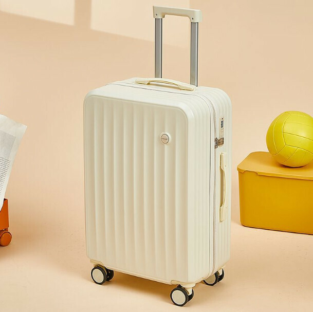 New large-capacity trolley suitcase [24 inches] [319 regular style - milky white]