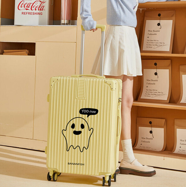 New universal wheel trolley suitcase [24 inches] [yoo zipper style-lemon yellow]