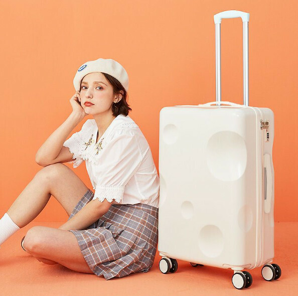 Hot Selling Trolley Luggage Lockbox [22 Inch] [Cheese Cheese Pit-Green White]
