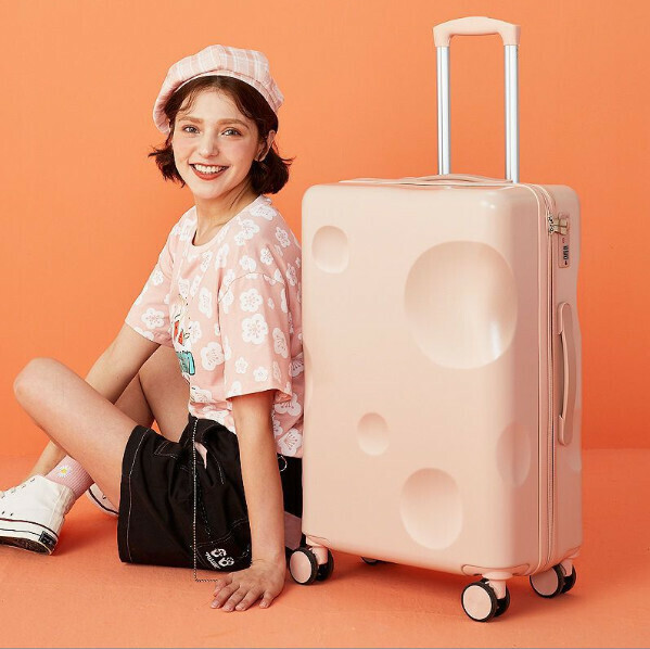 Hot selling trolley suitcase password box [22 inches] [Cheese Cheese Pit-Princess Pink]