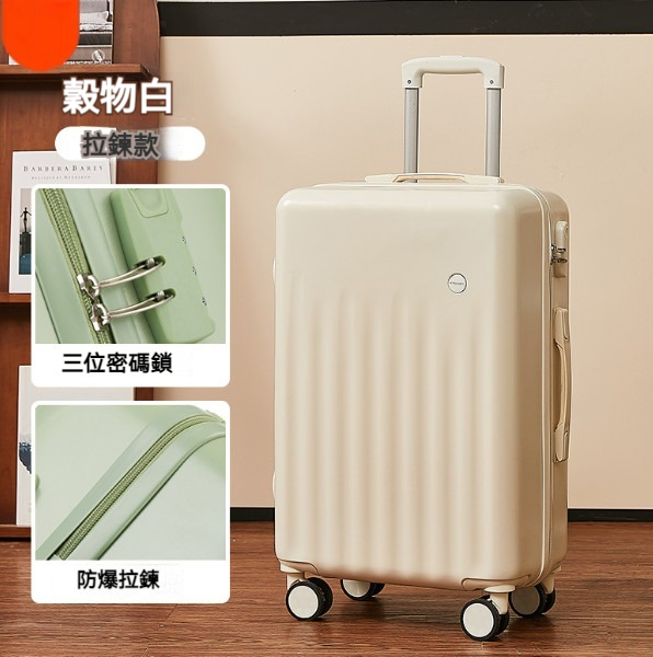 Hot Selling Multifunctional Luggage [22 Inch] [Zipper Style - Grain White]