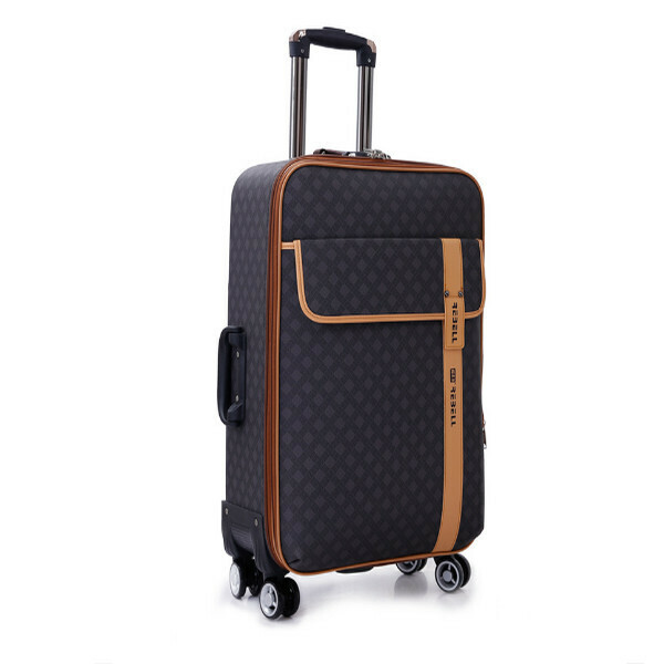 Hot selling Oxford cloth universal wheel password box for men (black, black plaid, 24 inches)