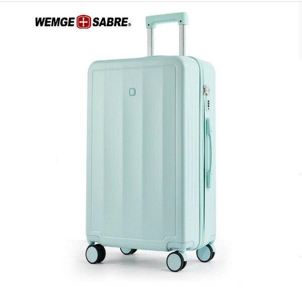 Hot selling student silent luggage and suitcase (mint green 168 24 inches) (requires 40% thickening of the checked case shell)