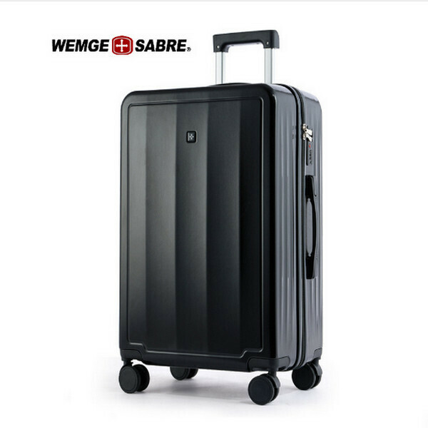 Hot-selling student silent luggage and suitcases (elegant black 168 24 inches) (need to make the checked case shell 40% thicker)