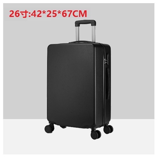 Hot selling silent wheel suitcase [black] (size: 26 inches: 42*25*67CM)