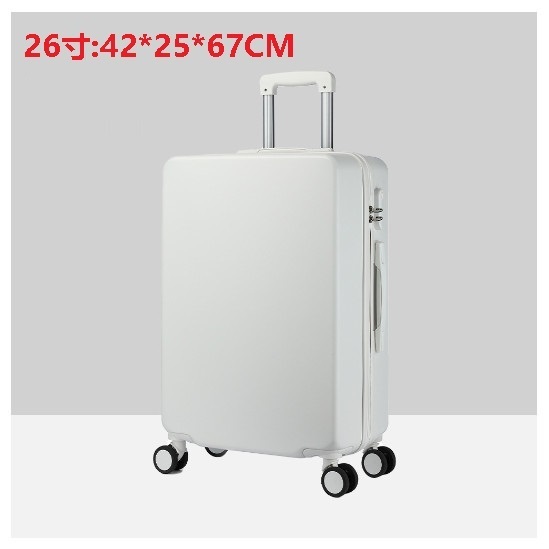 Hot selling silent wheel suitcase [white] (size: 26 inches: 42*25*67CM)