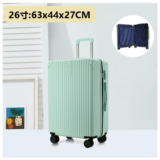 Hot Selling Silent Spinner Luggage [Retro Zipper Mint Green] (Size: 26 inches: 63x44x27CM)