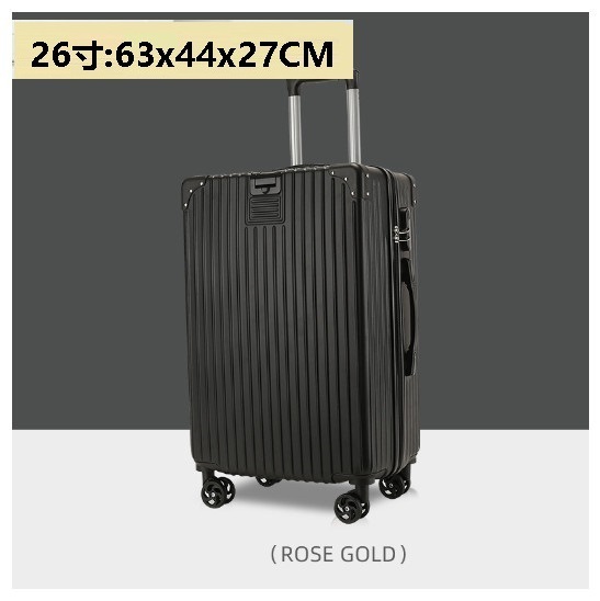 Hot Selling Silent Spinner Luggage [Hook Type Zipper Type Black] (Size: 26 inches: 63x44x27CM)