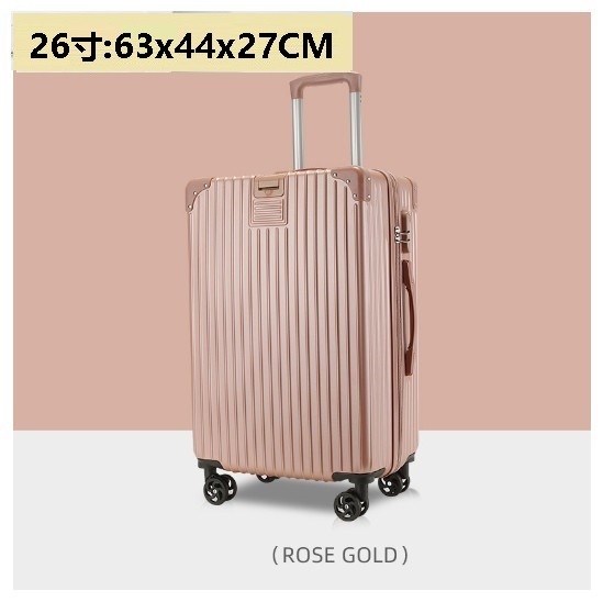 Hot Selling Silent Spinner Luggage [Hook Type Zipper Type Rose Gold] (Size: 26 inches: 63x44x27CM)