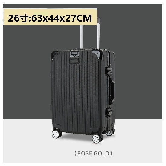 Hot Selling Silent Spinner Luggage [Hook Aluminum Frame Black] (Size: 26 inches: 63x44x27CM)