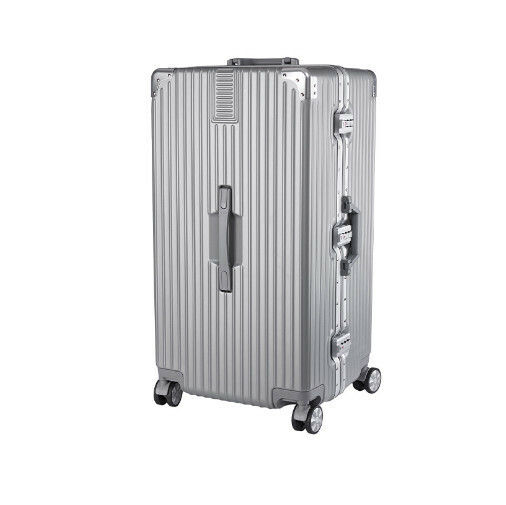 Hot selling suitcase suitcase [large aluminum frame silver] (size: 26 inches: 37.5X35X70CM)