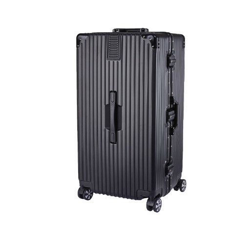 Hot selling suitcase luggage [large aluminum frame black] (size: 26 inches: 37.5X35X70CM)