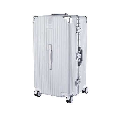 Hot selling suitcase suitcase [large aluminum frame white] (size: 26 inches: 37.5X35X70CM)
