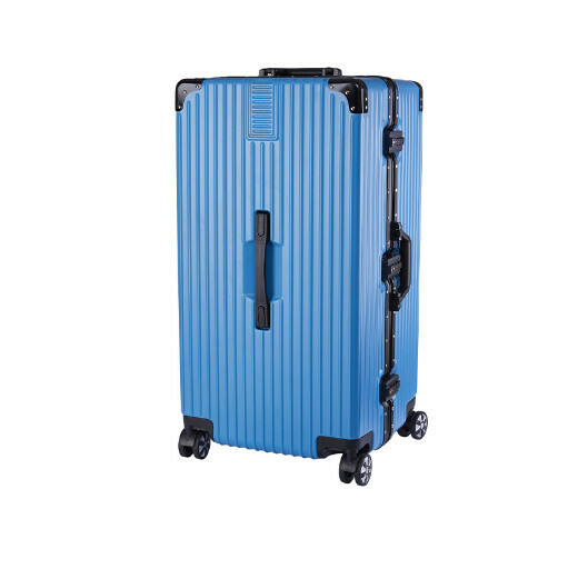 Hot selling suitcase suitcase [large aluminum frame blue] (size: 26 inches: 37.5X35X70CM)