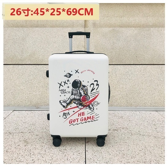 Hot selling spinner suitcase suitcase [space basketball white] (size: 26 inches: 45*25*69CM)
