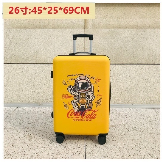 Hot selling swivel suitcase suitcase [motorcycle denim yellow] (size: 26 inches: 45*25*69CM)