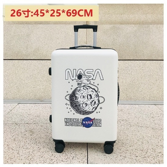 Hot selling spinner suitcase suitcase [space soaring white] (size: 26 inches: 45*25*69CM)