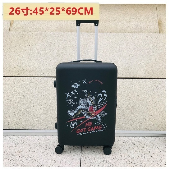 Hot selling spinner suitcase suitcase [space basketball black] (size: 26 inches: 45*25*69CM)