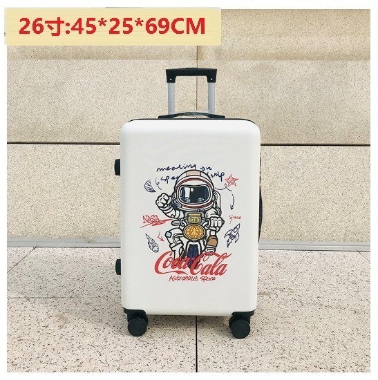Hot selling swivel suitcase suitcase [motorcycle denim white] (size: 26 inches: 45*25*69CM)