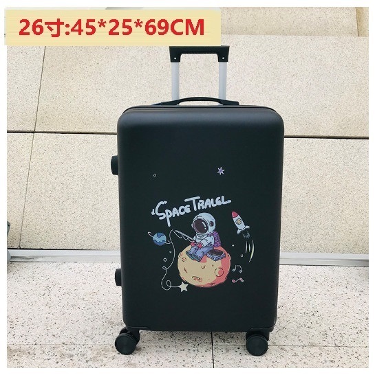 Hot Selling Spinner Suitcase [Space Fishing Black] (Size: 26 inches: 45*25*69CM)