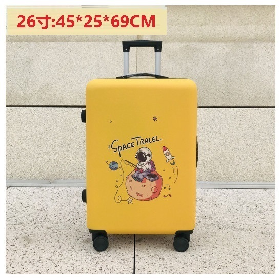 Hot Selling Spinner Suitcase [Space Fishing Yellow] (Size: 26 inches: 45*25*69CM)