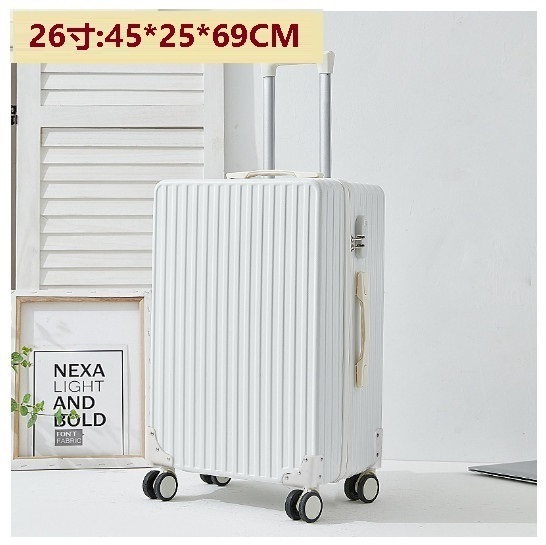 Hot selling swivel suitcase suitcase [grain white] (size: 26 inches: 45*25*69CM)
