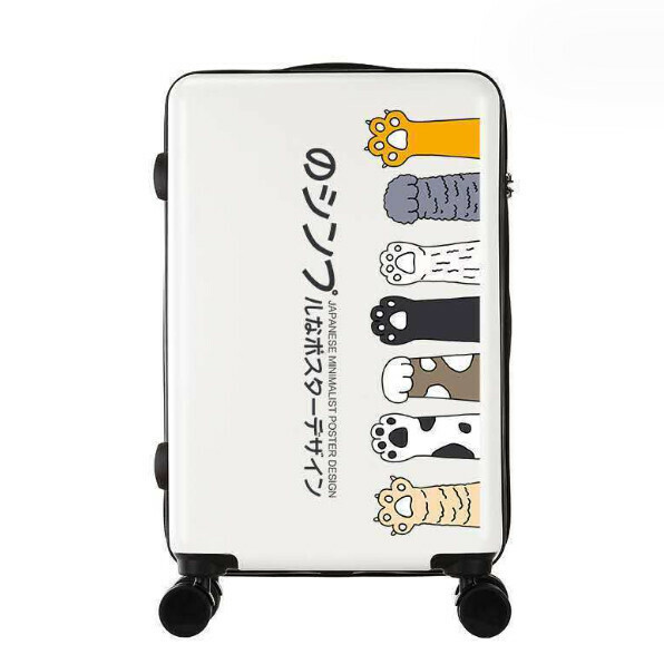 Popular swivel trolley suitcase [26 inches] [White-Japanese anchor claw]