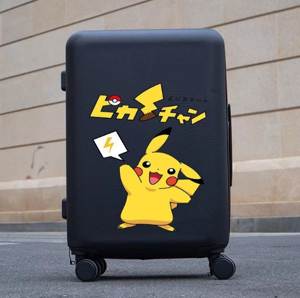 Popular spinner trolley suitcase [26 inches] [Black-Happy Pikachu]