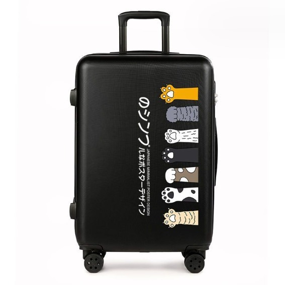 Popular swivel wheel trolley suitcase [26 inches] [Black-Cat Claw]