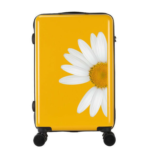 Popular swivel wheel trolley suitcase [26 inches] [yellow-big daisy]