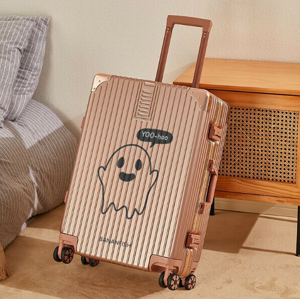 Popular swivel trolley suitcase [26 inches] [yoo aluminum frame model - rose gold]
