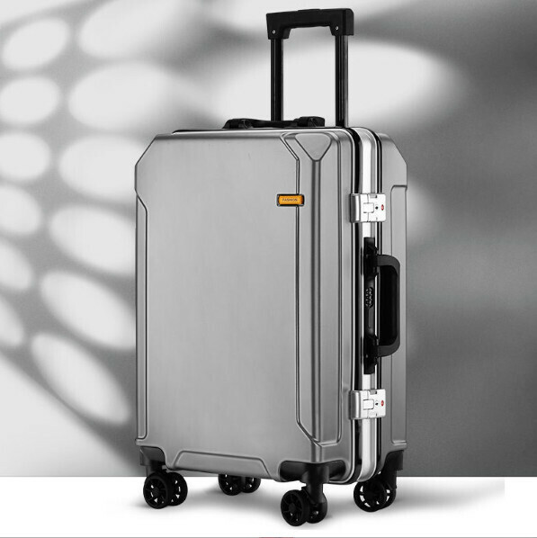 Popular aluminum frame trolley suitcase [26 inches] [silver frame-dark gray]