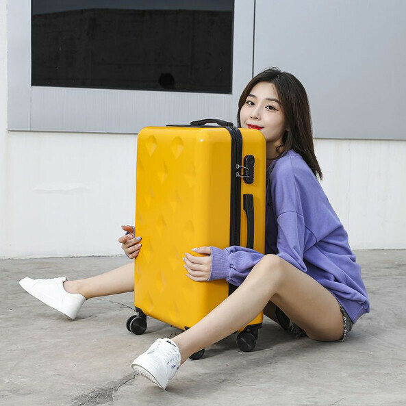 Popular trolley suitcase password box [26 inches] [diamond-lemon yellow]