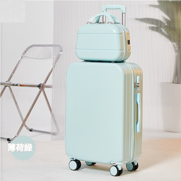 Popular multifunctional suitcase [26 inches] [Multiple and one child style - mint green]