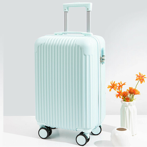 Popular swivel wheel ABS+PC trolley suitcase travel code box (806 mint green) (26 inches)